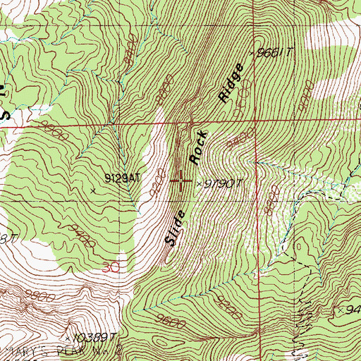 Topographic Map of Slide Rock Ridge, NV