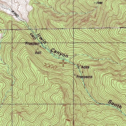 Topographic Map of South Fork Irwin Canyon, NV
