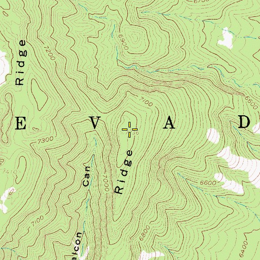 Topographic Map of Split Ridge, NV