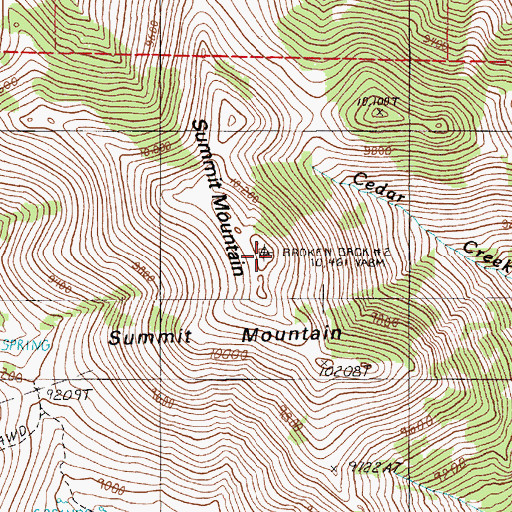 Topographic Map of Summit Mountain, NV
