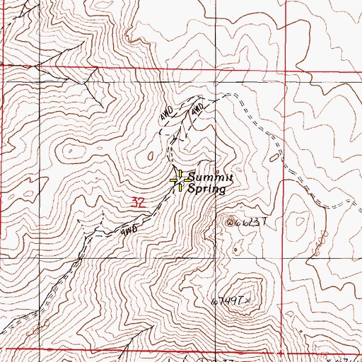 Topographic Map of Summit Spring, NV