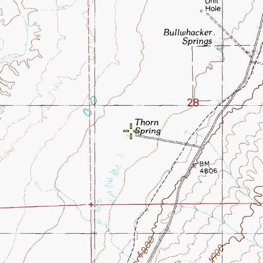 Topographic Map of Thorn Spring, NV