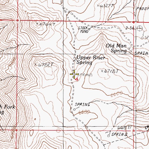 Topographic Map of Upper Riser Spring, NV