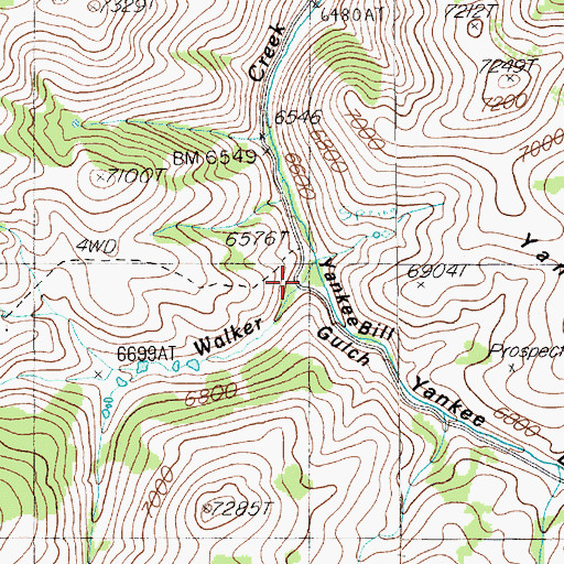 Topographic Map of Yankee Bill Gulch, NV