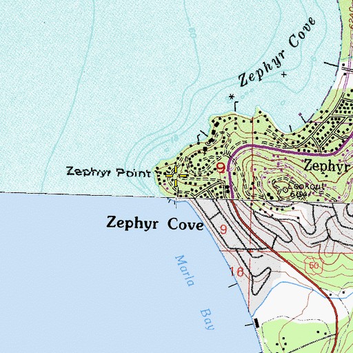 Topographic Map of Zephyr Point, NV