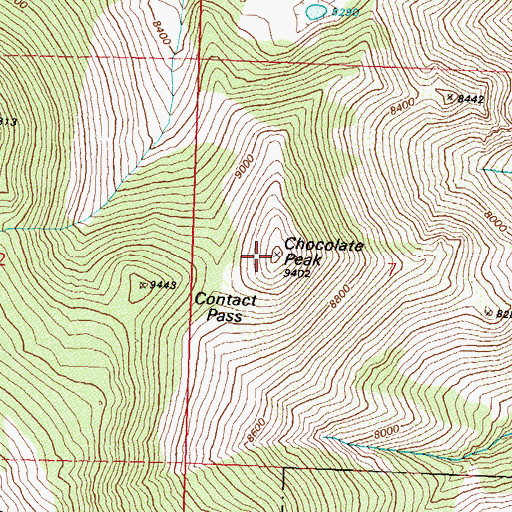 Topographic Map of Chocolate Peak, NV