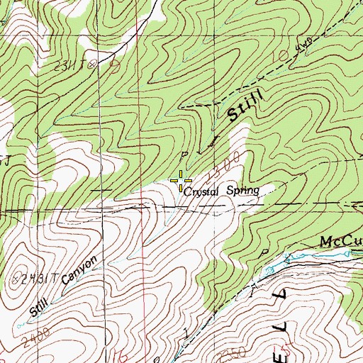 Topographic Map of Crystal Spring, NV