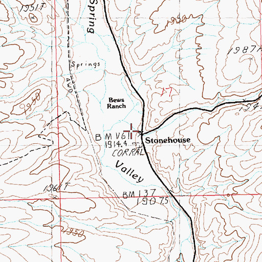 Topographic Map of Stonehouse, NV
