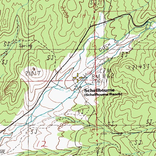 Topographic Map of Schellbourne, NV