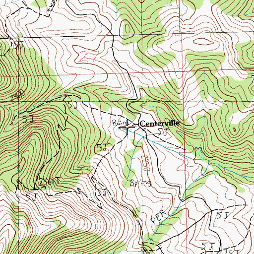 Topographic Map of Centerville (historical), NV
