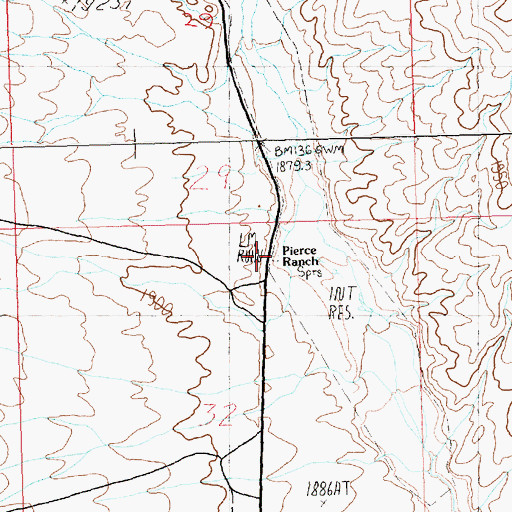 Topographic Map of Pierce Ranch, NV