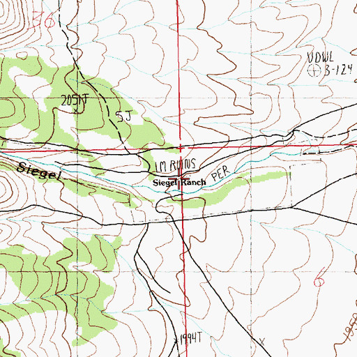 Topographic Map of Siegel Ranch, NV