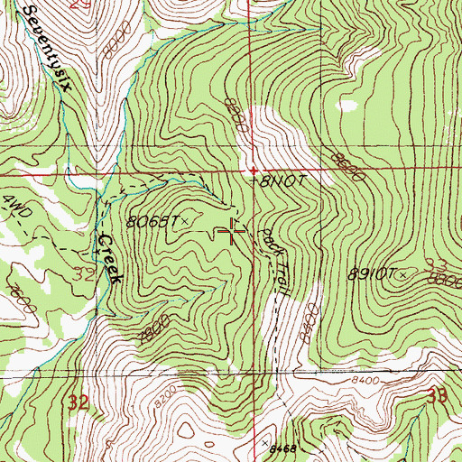 Topographic Map of Camp Draw Trailhead, NV