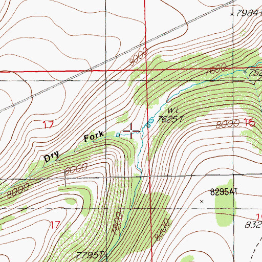 Topographic Map of Dry Fork Canyon Creek, NV