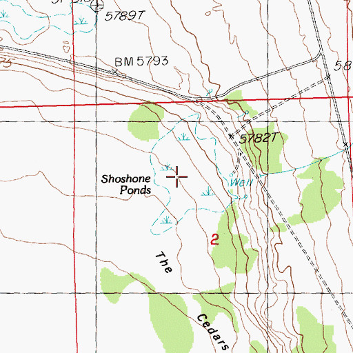 Topographic Map of Shoshone Ponds, NV
