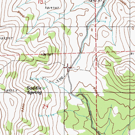 Topographic Map of Beef Pass, NV