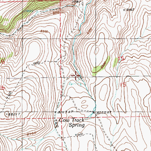 Topographic Map of Poison Spring, NV