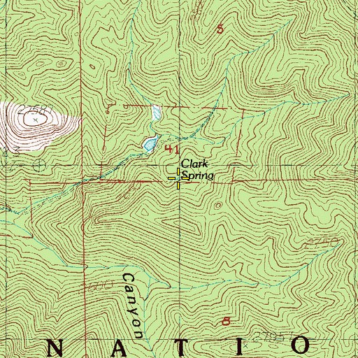 Topographic Map of Clark Spring, NV