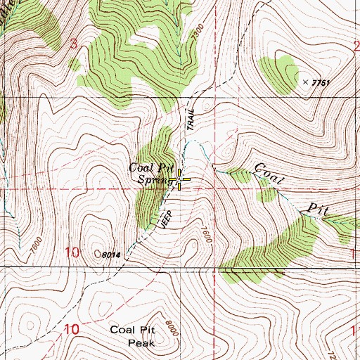 Topographic Map of Coal Pit Spring, NV
