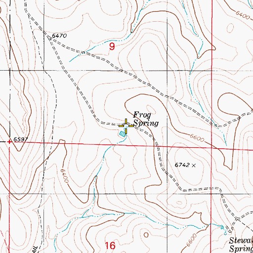 Topographic Map of Frog Spring, NV