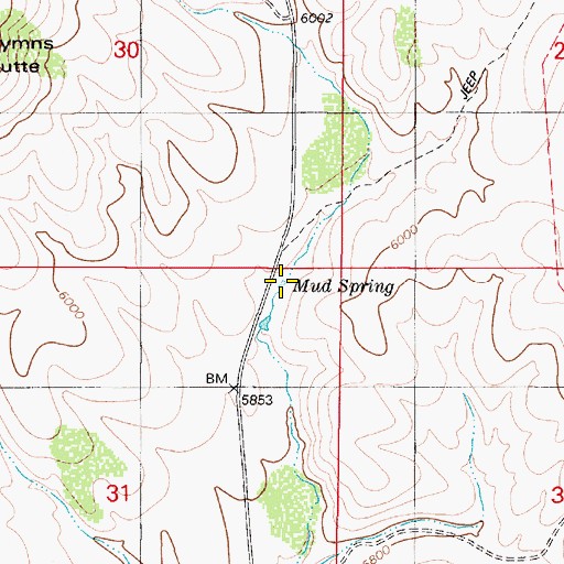 Topographic Map of Mud Spring, NV