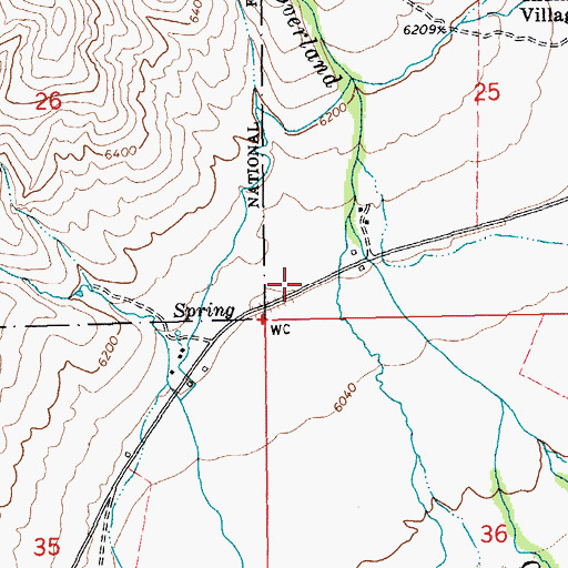 Topographic Map of Ruby Valley School (historical), NV