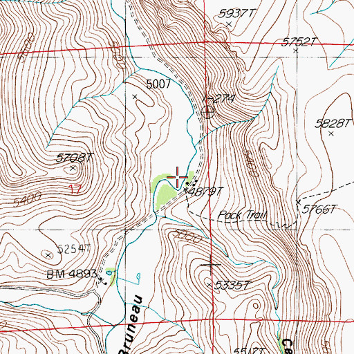 Topographic Map of Scott Ranch, NV