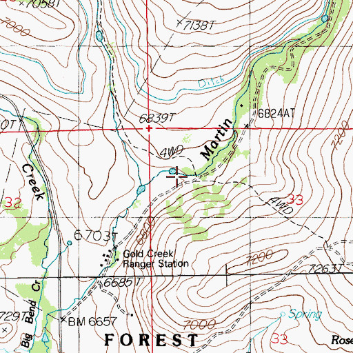 Topographic Map of Martin Canyon, NV