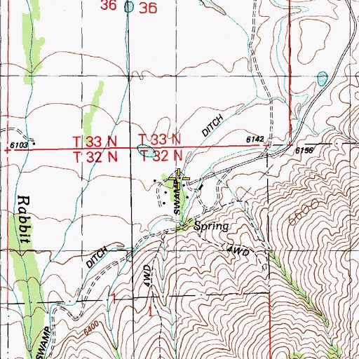 Topographic Map of Ruby Dome Ranch, NV