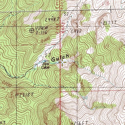 Topographic Map of Upper Long Gulch Spring, NV