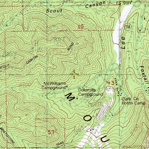 Topographic Map of McWilliams Spring, NV