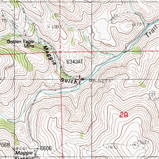 Topographic Map of Maggie Gulch Creek, NV