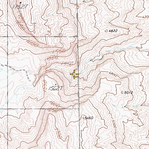Topographic Map of Bluff Spring, NV