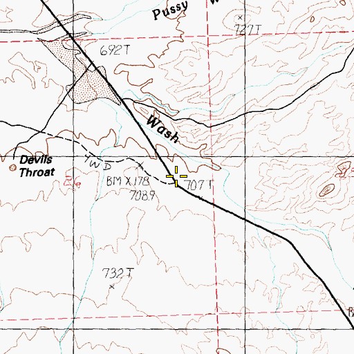 Topographic Map of Mud Spring, NV