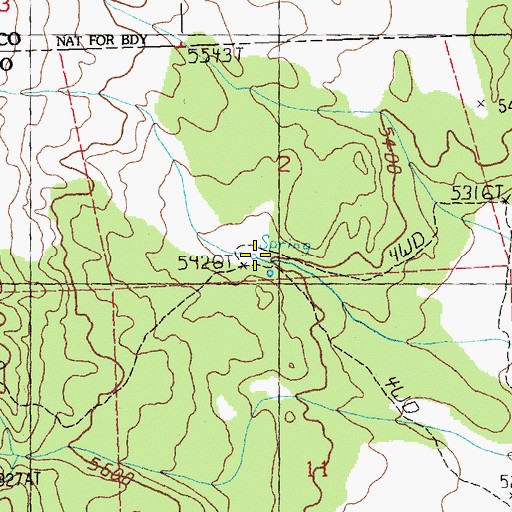 Topographic Map of Mud Spring, NV