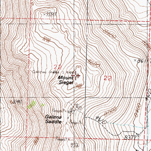 Topographic Map of Mount Siegel, NV