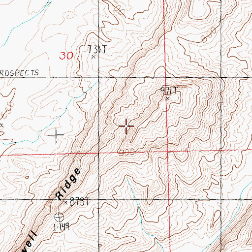 Topographic Map of West Longwell Ridge, NV