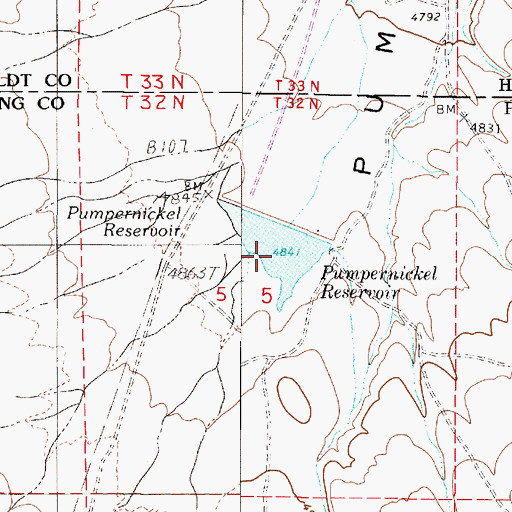 Topographic Map of Pumpernickel Dam, NV