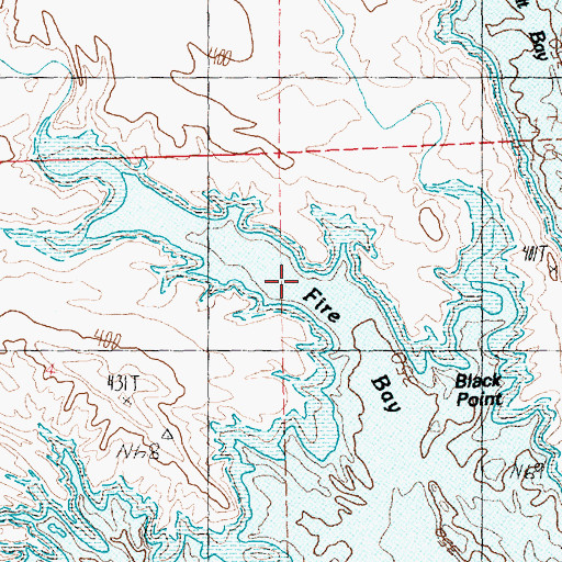 Topographic Map of Fire Bay, NV