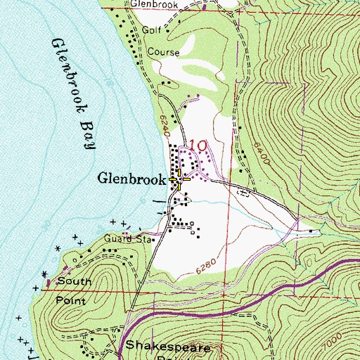 Topographic Map of Glenbrook, NV