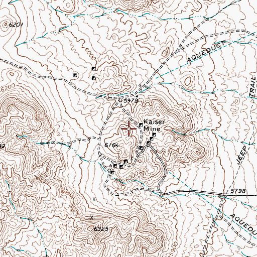 Topographic Map of Kaiser Mine Camp (historical), NV