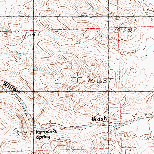 Topographic Map of Mineral Buttes, NV