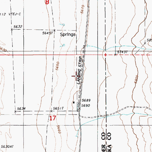 Topographic Map of UNR Gund Ranch Airport (historical), NV