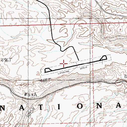 Topographic Map of Echo Bay Airport, NV