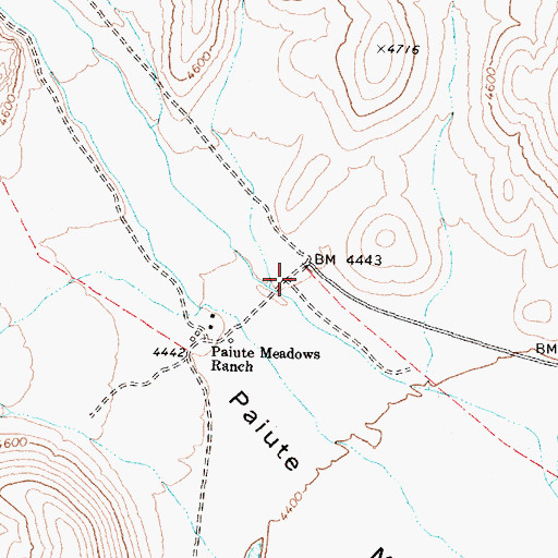 Topographic Map of Paiute Meadows Airport, NV