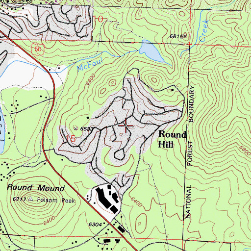 Topographic Map of Round Hill, NV