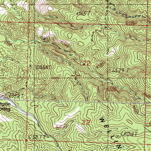 Topographic Map of Toiyabe National Forest, NV