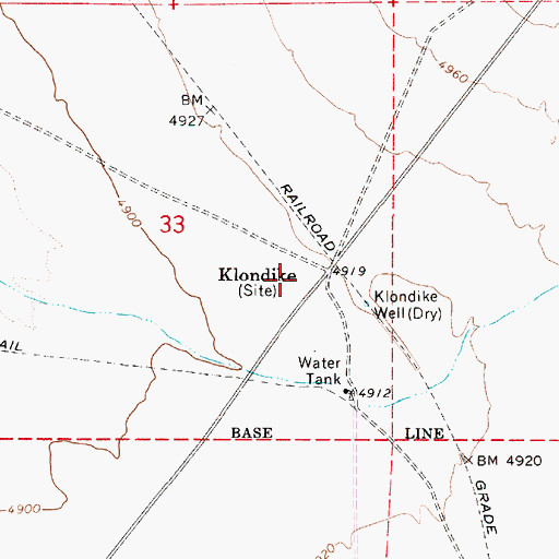 Topographic Map of Klondike Post Office, NV