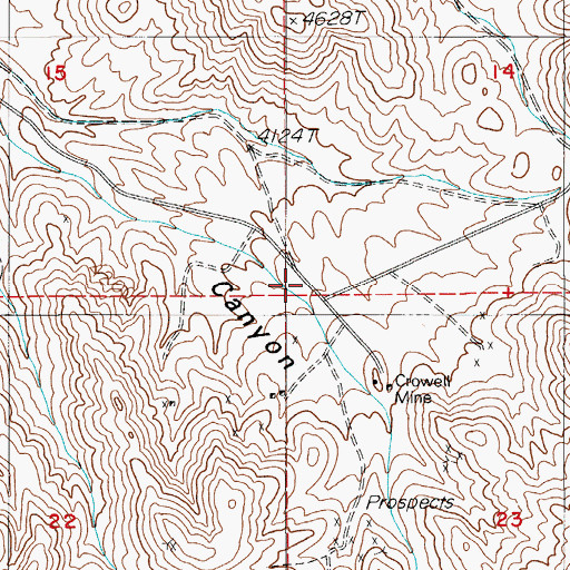 Topographic Map of Fluorine Post Office, NV