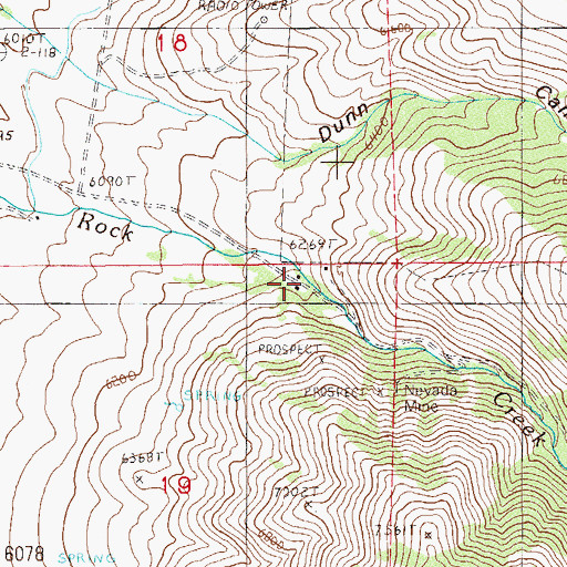 Topographic Map of Excelsior Post Office, NV